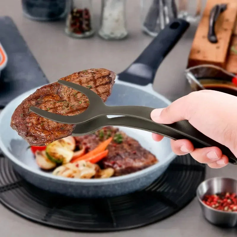 Nylon Grip Flip Tongs Egg Spatula 2 in 1
