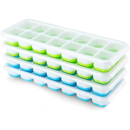 Ice Cube Tray Mold with Lid Silicone Square 14 Cube