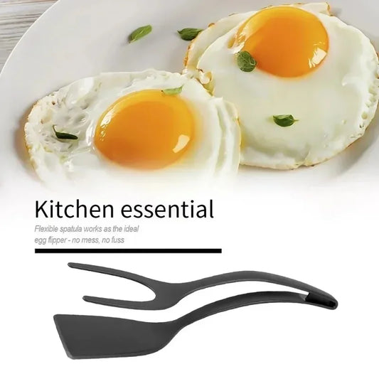 Nylon Grip Flip Tongs Egg Spatula 2 in 1
