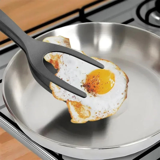 Nylon Grip Flip Tongs Egg Spatula 2 in 1